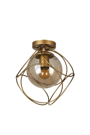 Suna Single Antique-Honey Glass Ceiling Mount Chandelier