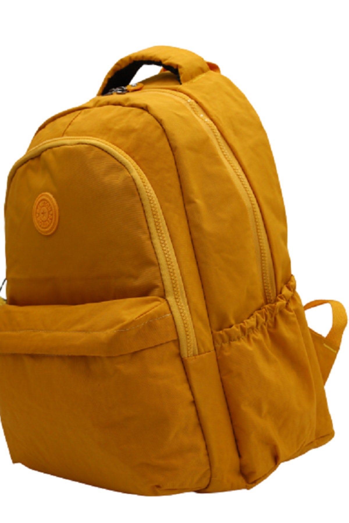 Crinkil Fabric Unisex Mustard School Backpack 2200