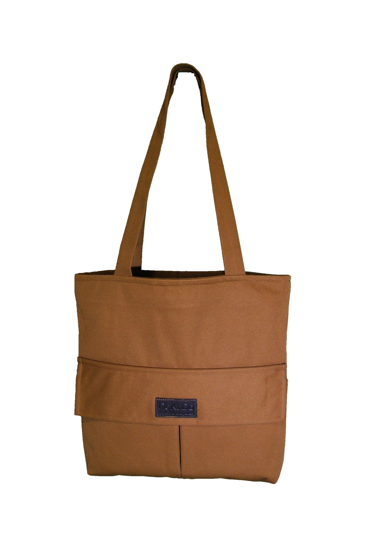 Women's Brown Bag Zippered Hand And Shoulder Bag Canvas Fabric Tote Bag