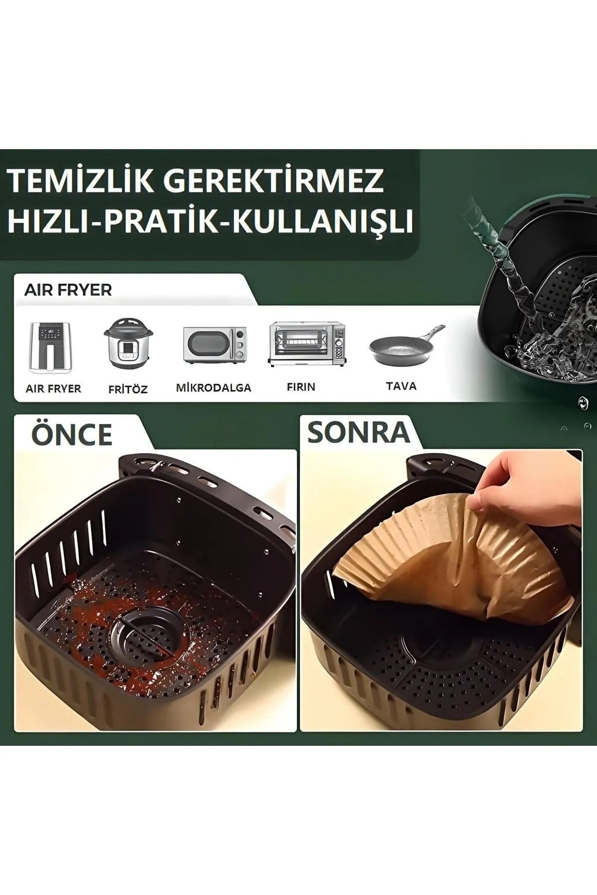 Airfryer Fryer Baking Paper - Airfryer Liners Air Fryer-Xiaomi-Philips Oil-Free Tefal-Kumtel-Mi