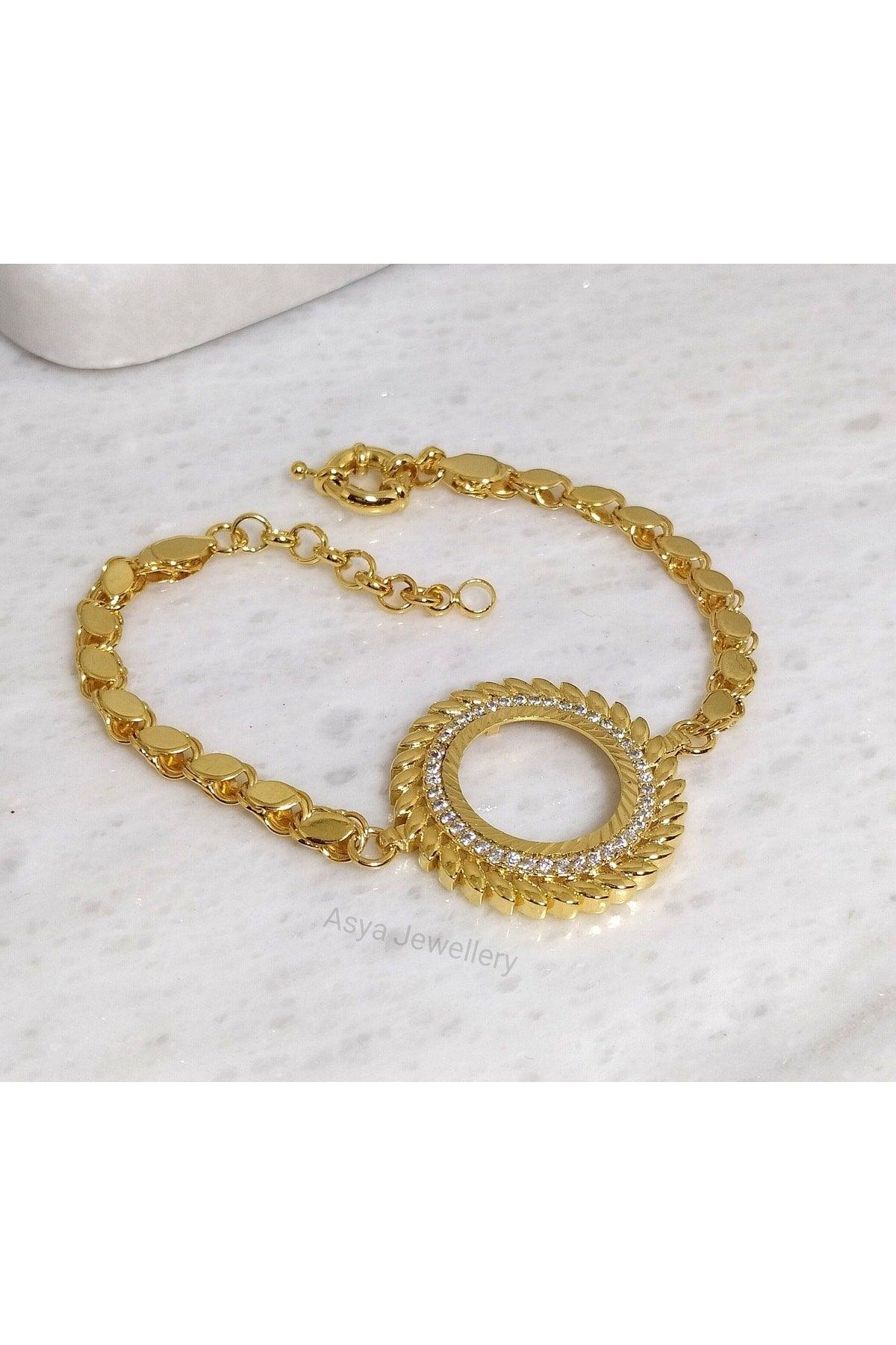 Jeweller's Production 22K Gold Plated Quarter Gold Compatible Barley Chain Bracelet - Swordslife