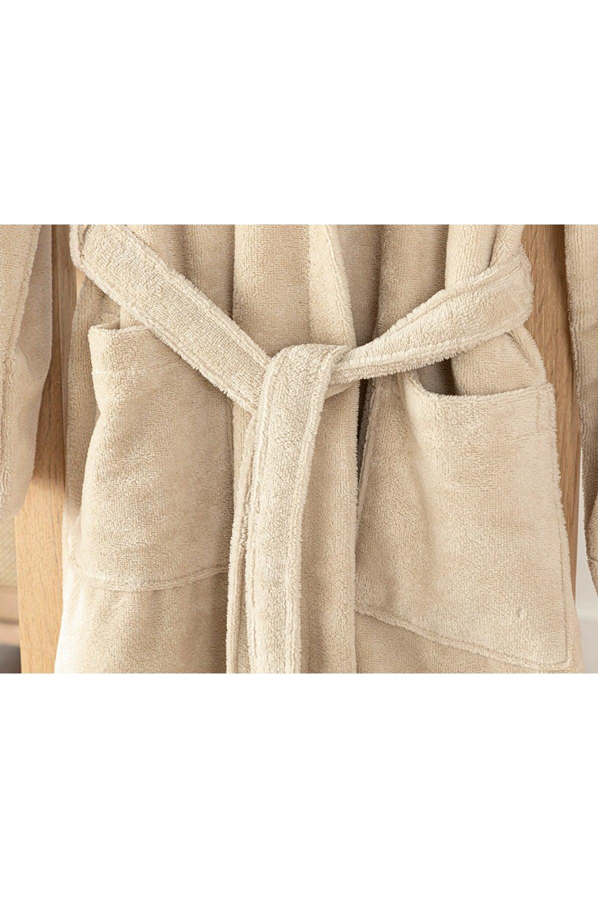 Softy Triga Cotton Hooded Bathrobe L-xl Beige - Swordslife