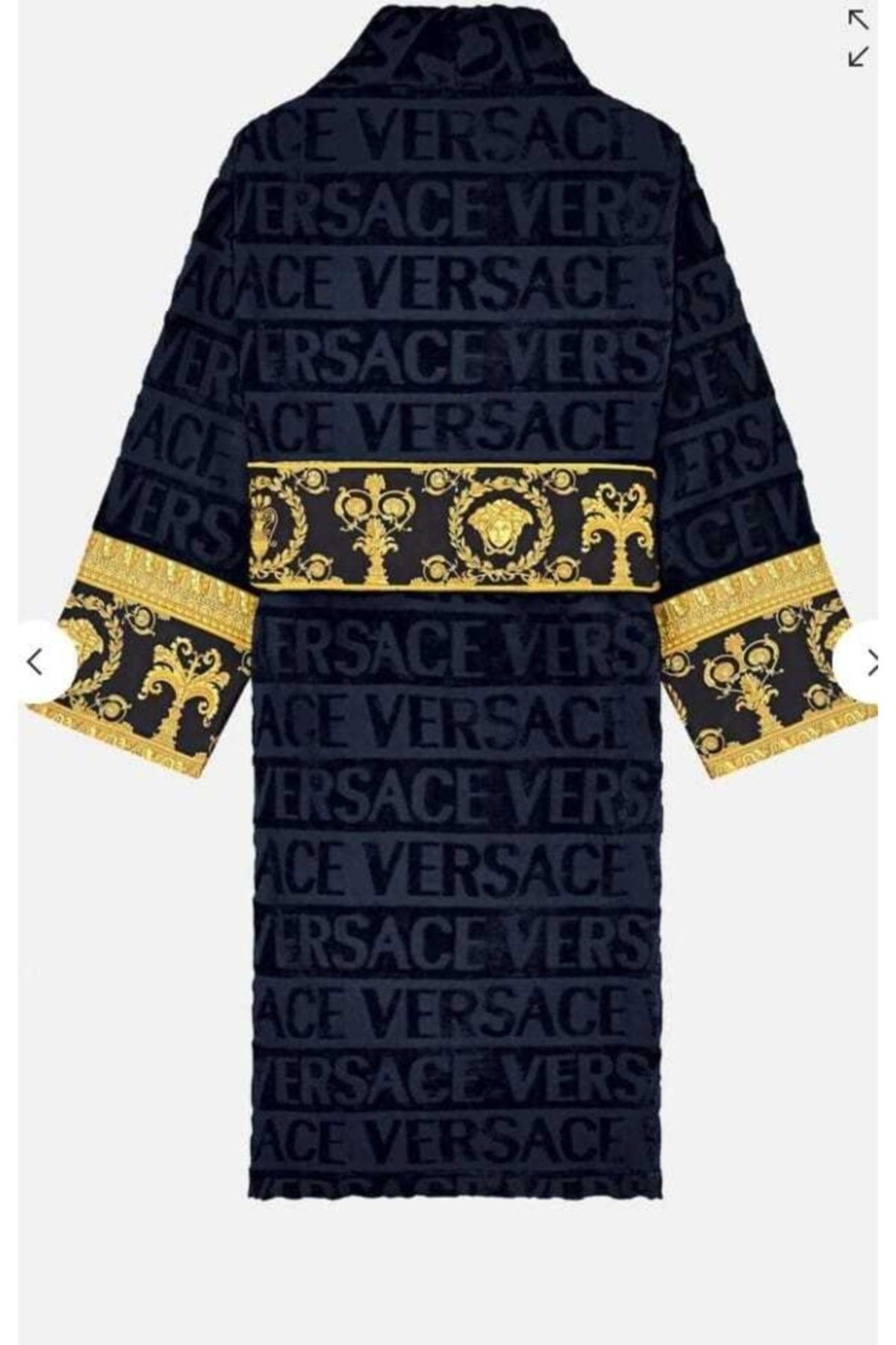 Versace Home Unisex Bathrobe Navy - Swordslife