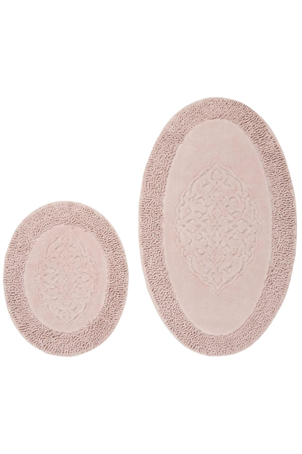 Tiffany Oval 2 Piece Cotton Toilet Seat Set Powder Bath Mat Set - Swordslife