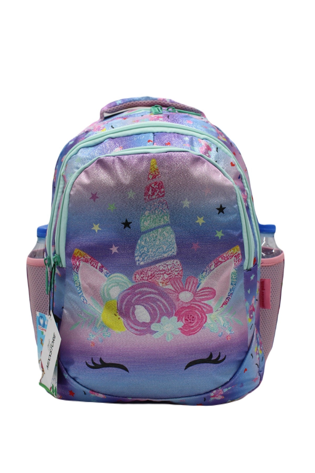 Master Pack Sim Unicorn Patterned Purple Color Baby Girl Backpack Primary School Bag With Food And Pencil Holder