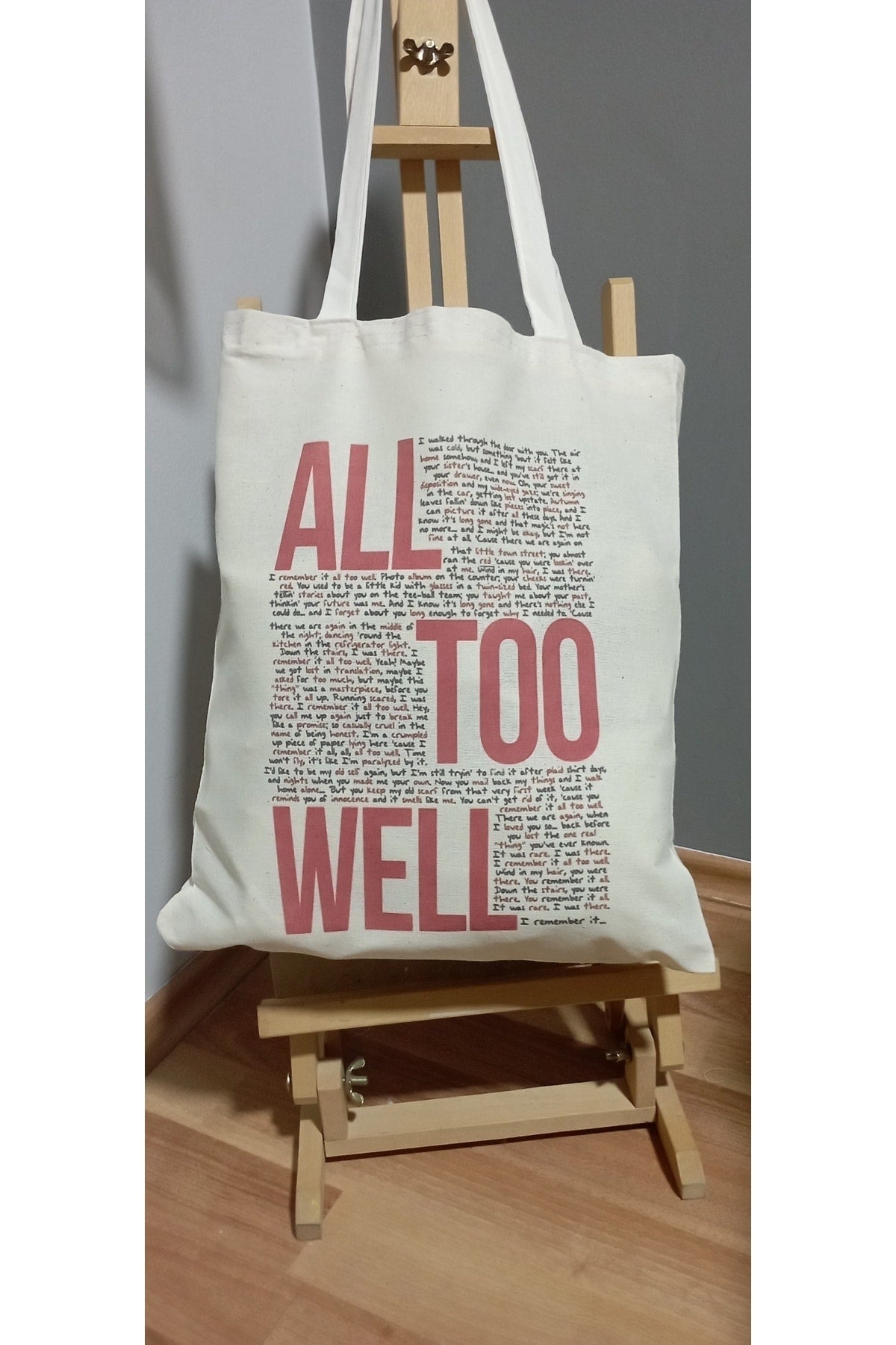 Taylor Swift All Too Well Design Tote Bag