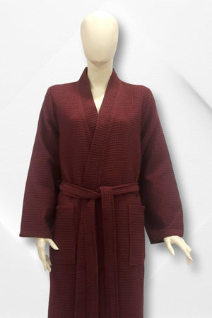 100% Cotton Waffle Pattern Women's Pique Bathrobe - Swordslife