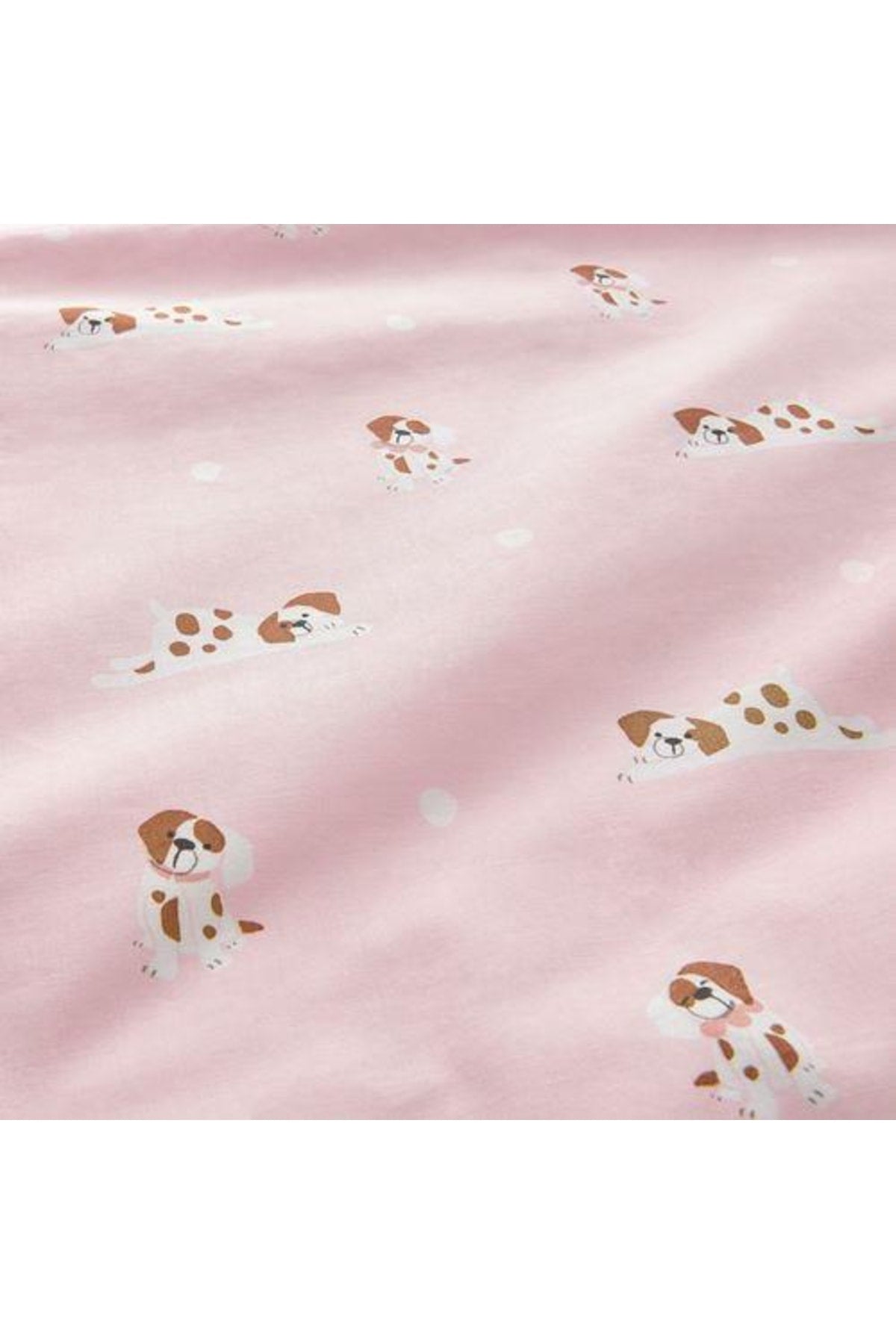 Double Sided Baby Duvet Cover Set Meridyendukkan Pink Color Dog Themed 110X125/35X55 Cm
