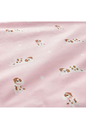 Double Sided Baby Duvet Cover Set Meridyendukkan Pink Color Dog Themed 110X125/35X55 Cm