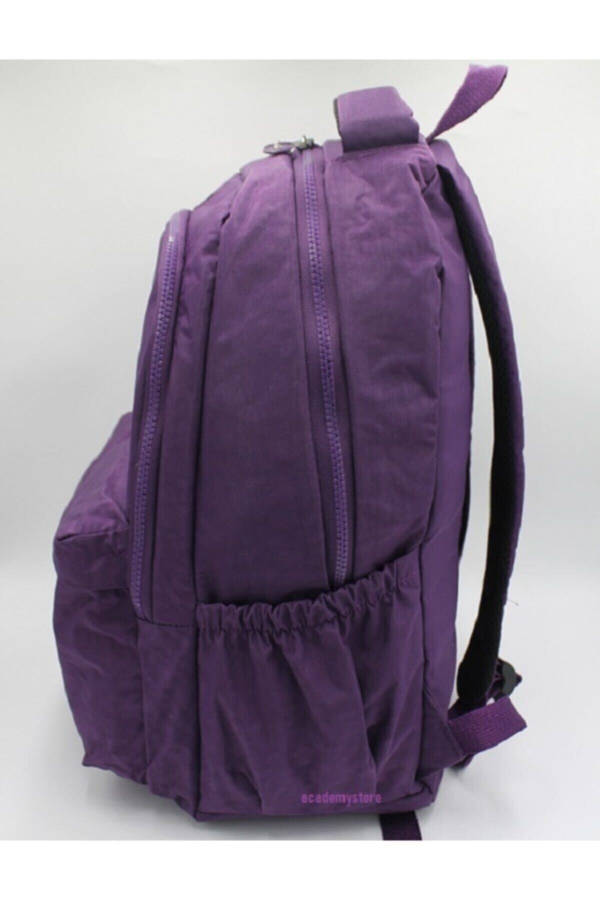 Crinkil Fabric Unisex Purple School Backpack 2200