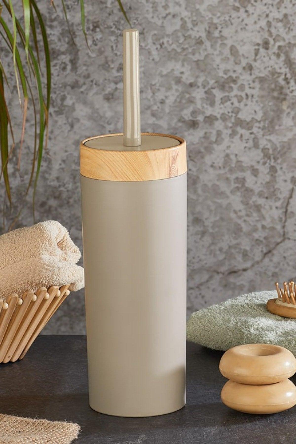 Bamboo Patterned Dustbin And Toilet Bowl Wc Brush Set of 2 - Swordslife