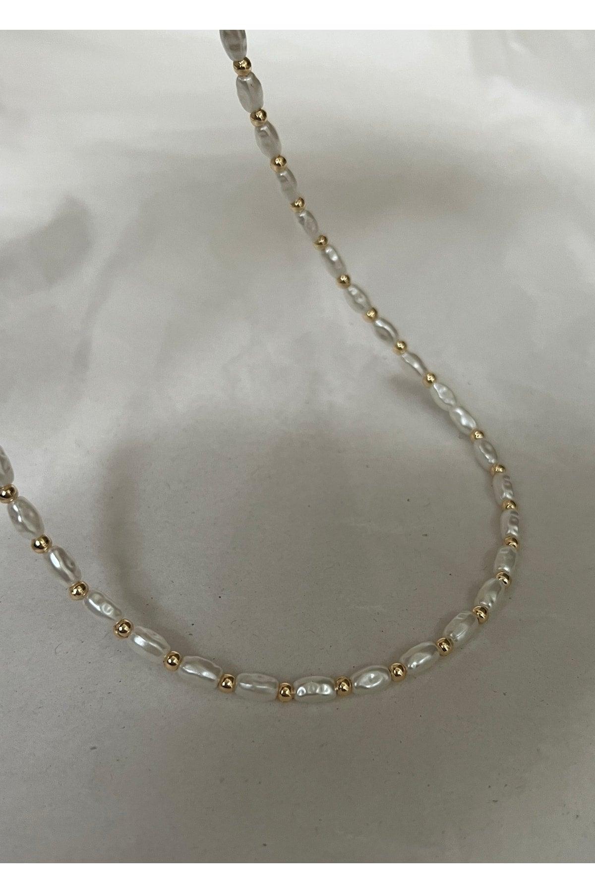 Gold Color Pearl Ball Necklace - Swordslife