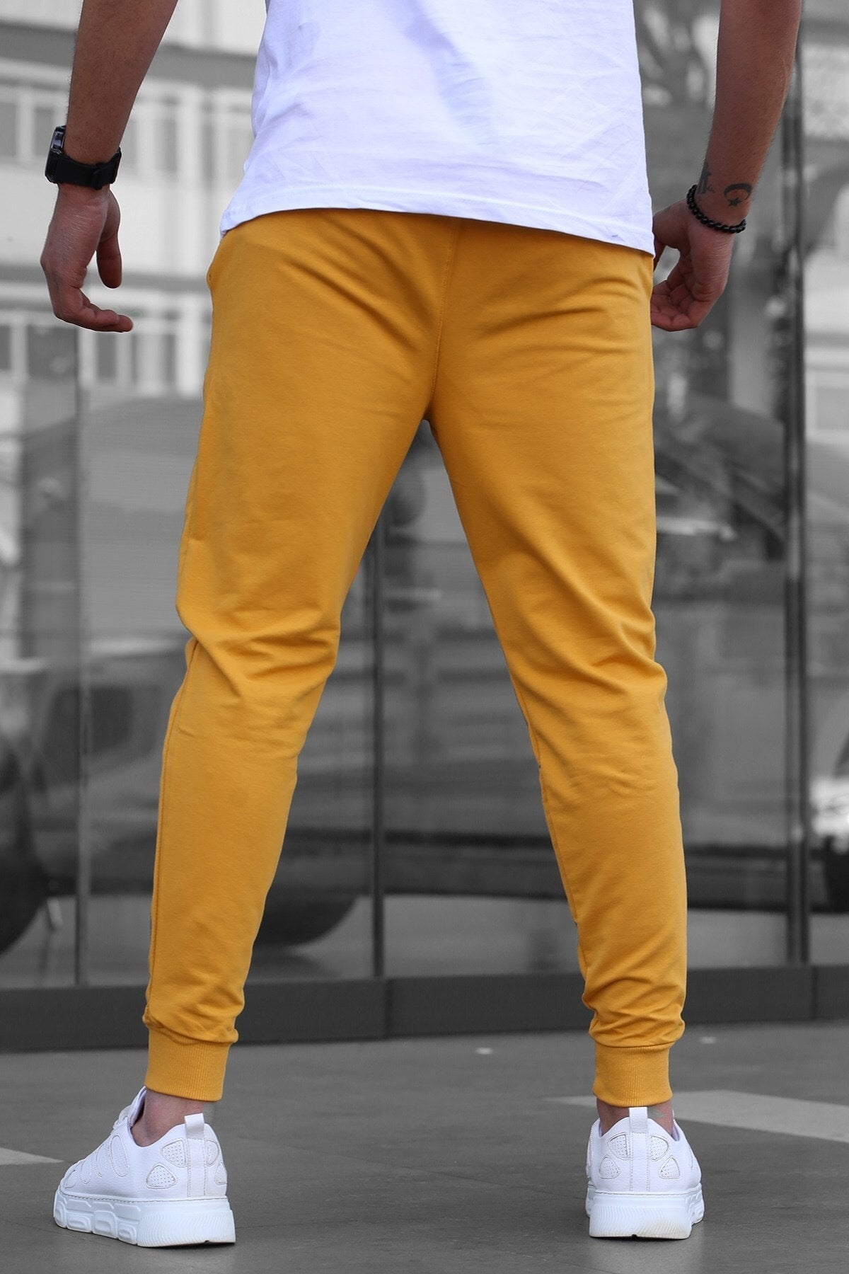 Yellow Elasticated Men'S Tracksuit 4821