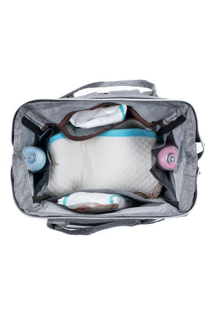 Stain Resistant Waterproof Thermal Compartment Striped Mother Baby Care Backpack Black-Red
