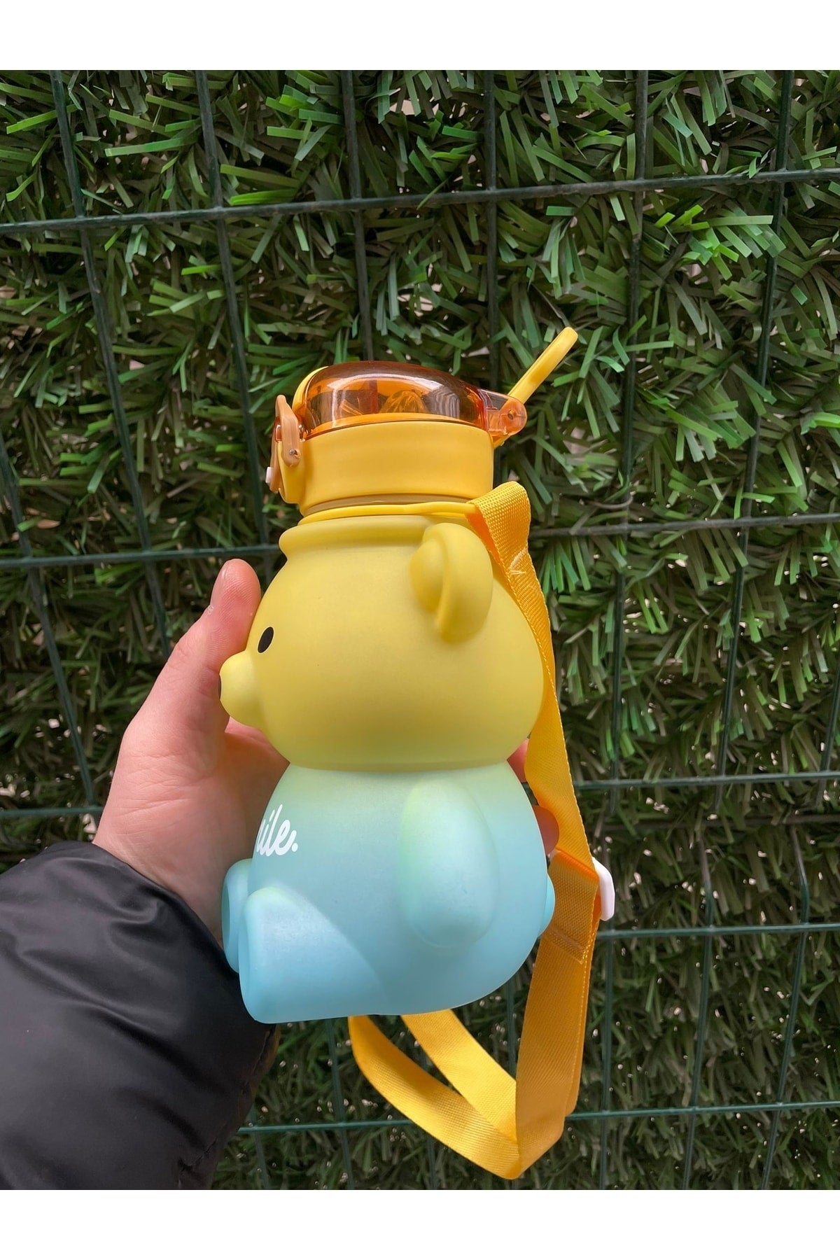 800Ml Smile Teddy Bear Model Water Flask Water Bottle Drinker Bpa Free Drinker Kids School Water Bottle