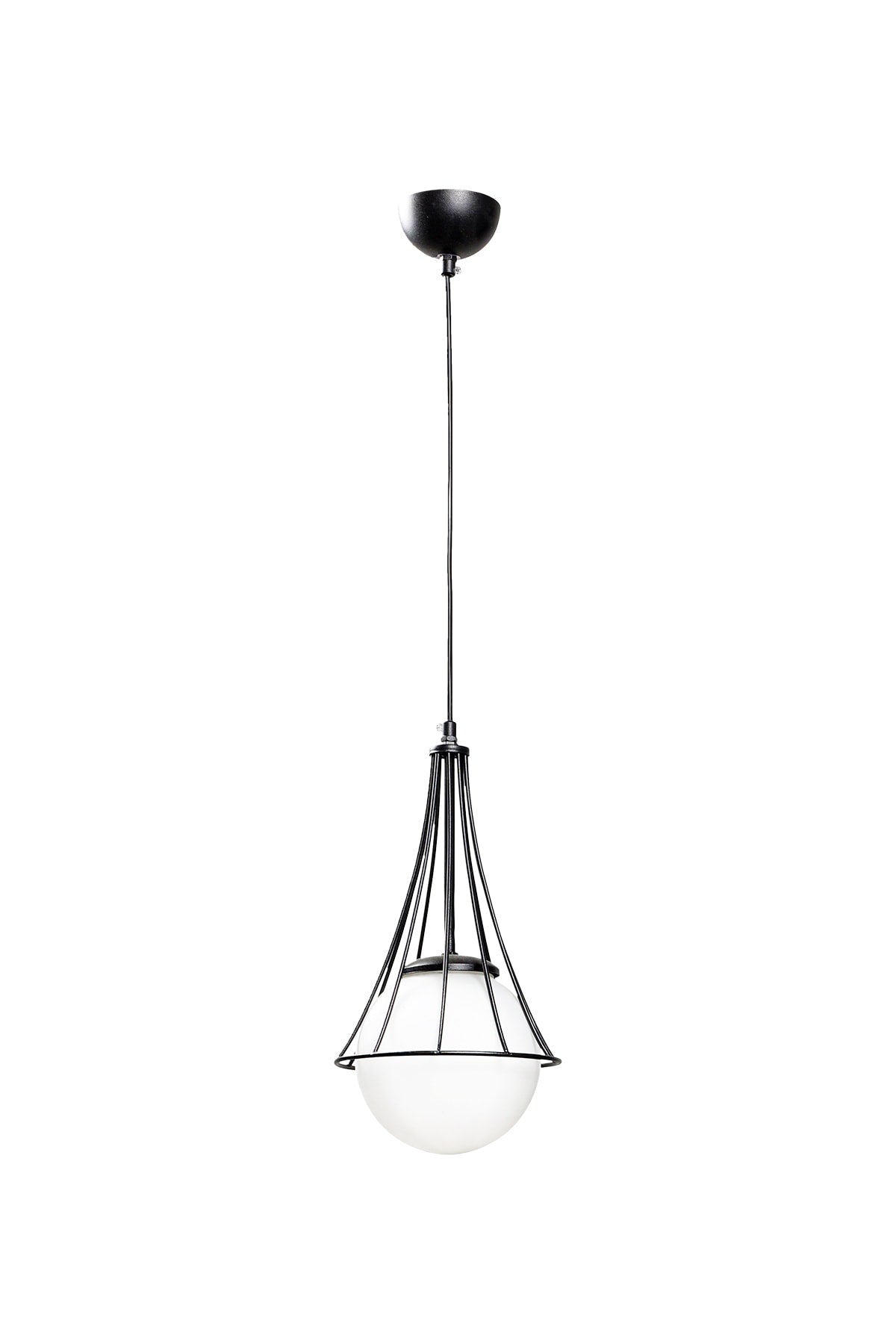 Lapis Single Black-white Glop Glass Chandelier