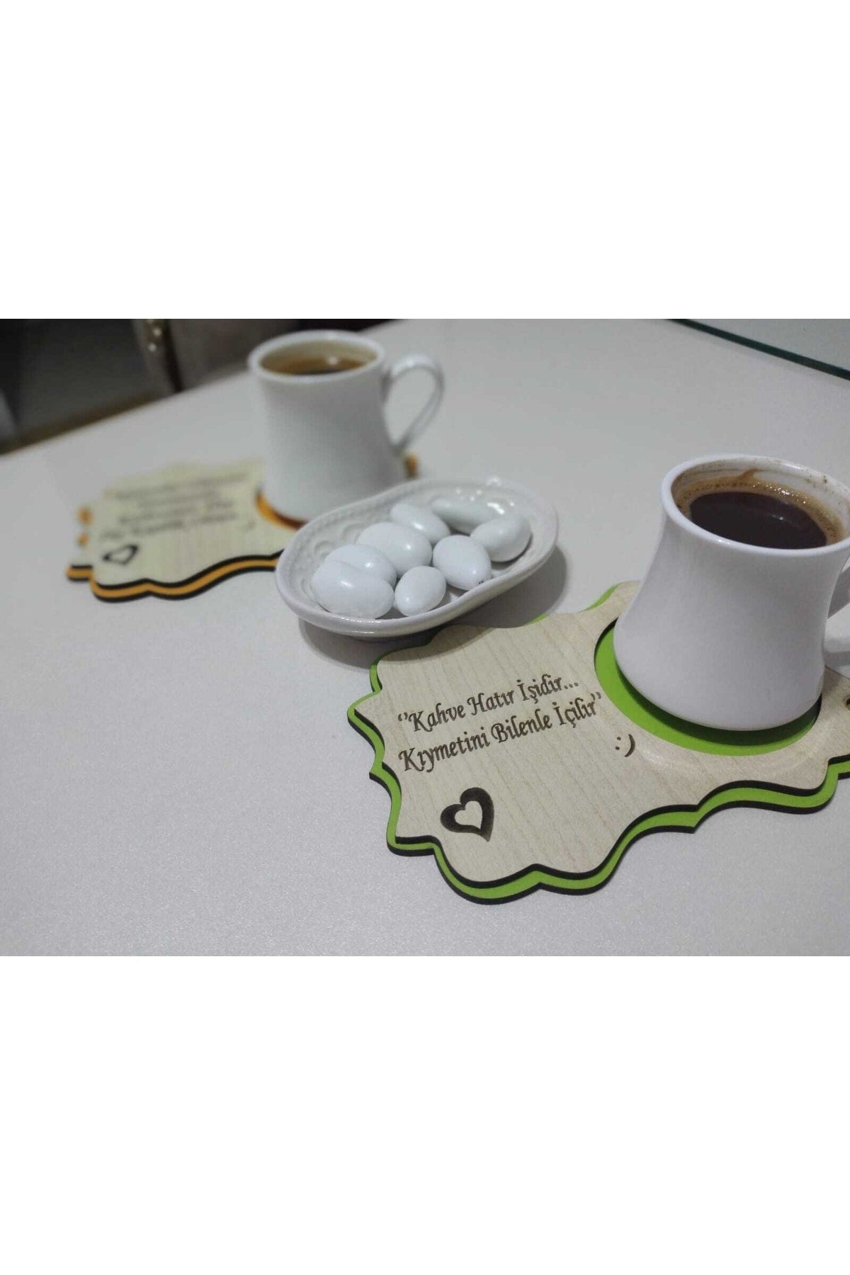 Pieces Wooden Laser Cut Cup Coasters Coffee Bottom