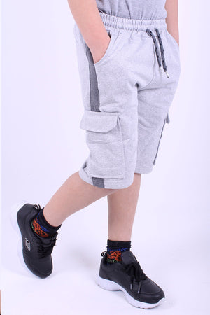 Boy'S Side Stripe Capri With Cargo Pocket