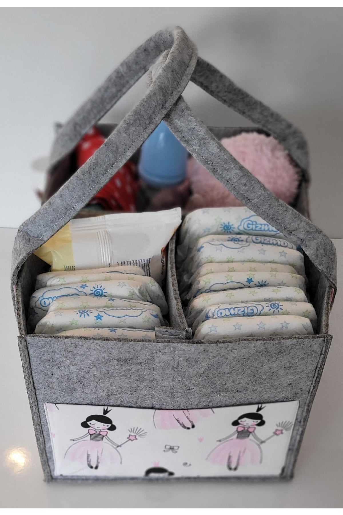 Handmade Multi-Purpose Felt Mother Baby Care And Organizer Bag Functional Organizer With Lid