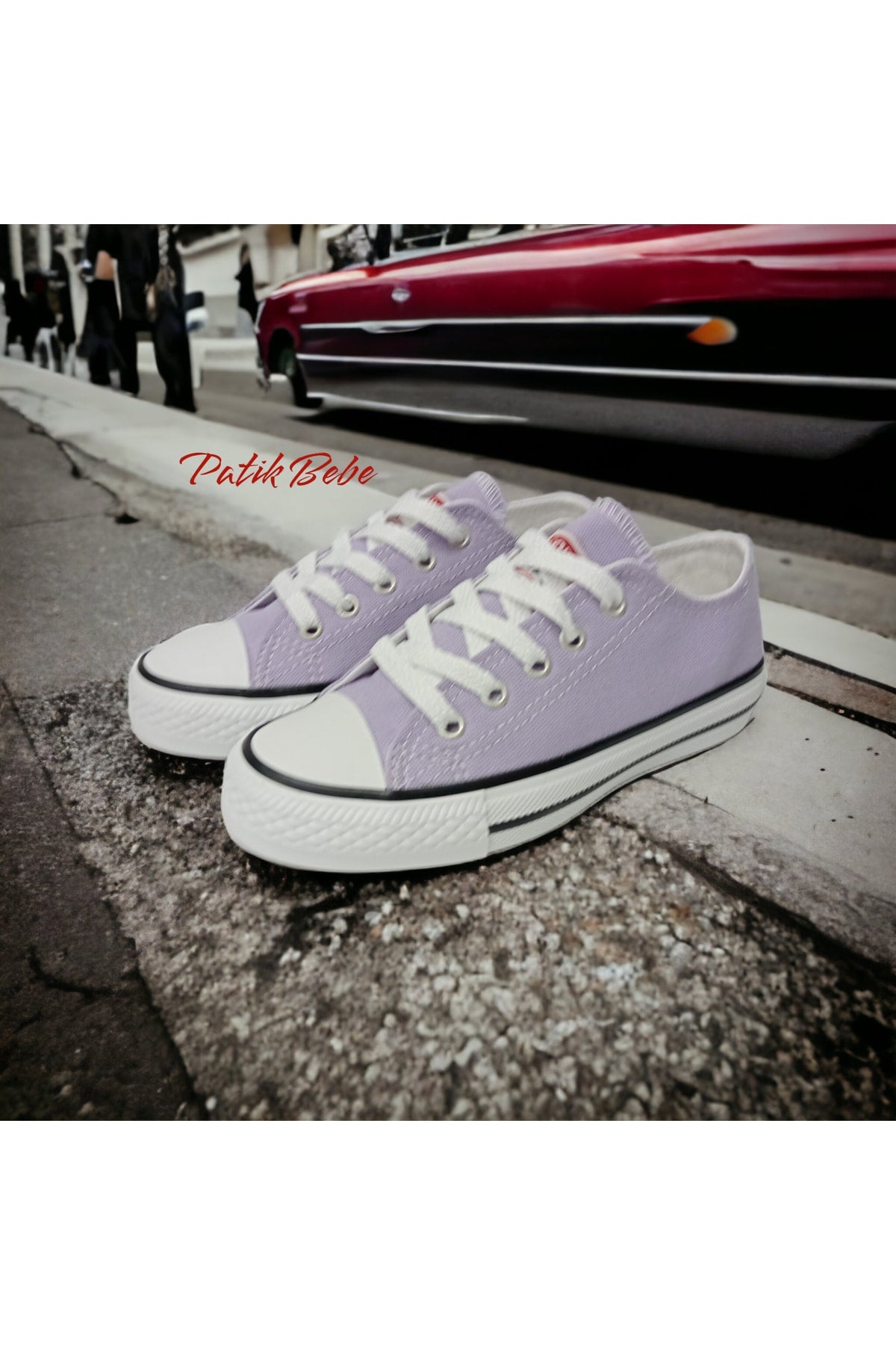 Lilac Short Linen Convers Shoes