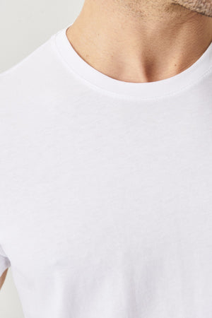 Men'S White 100% Cotton Slim Fit Slim Fit Crew Neck Short Sleeved T-Shirt