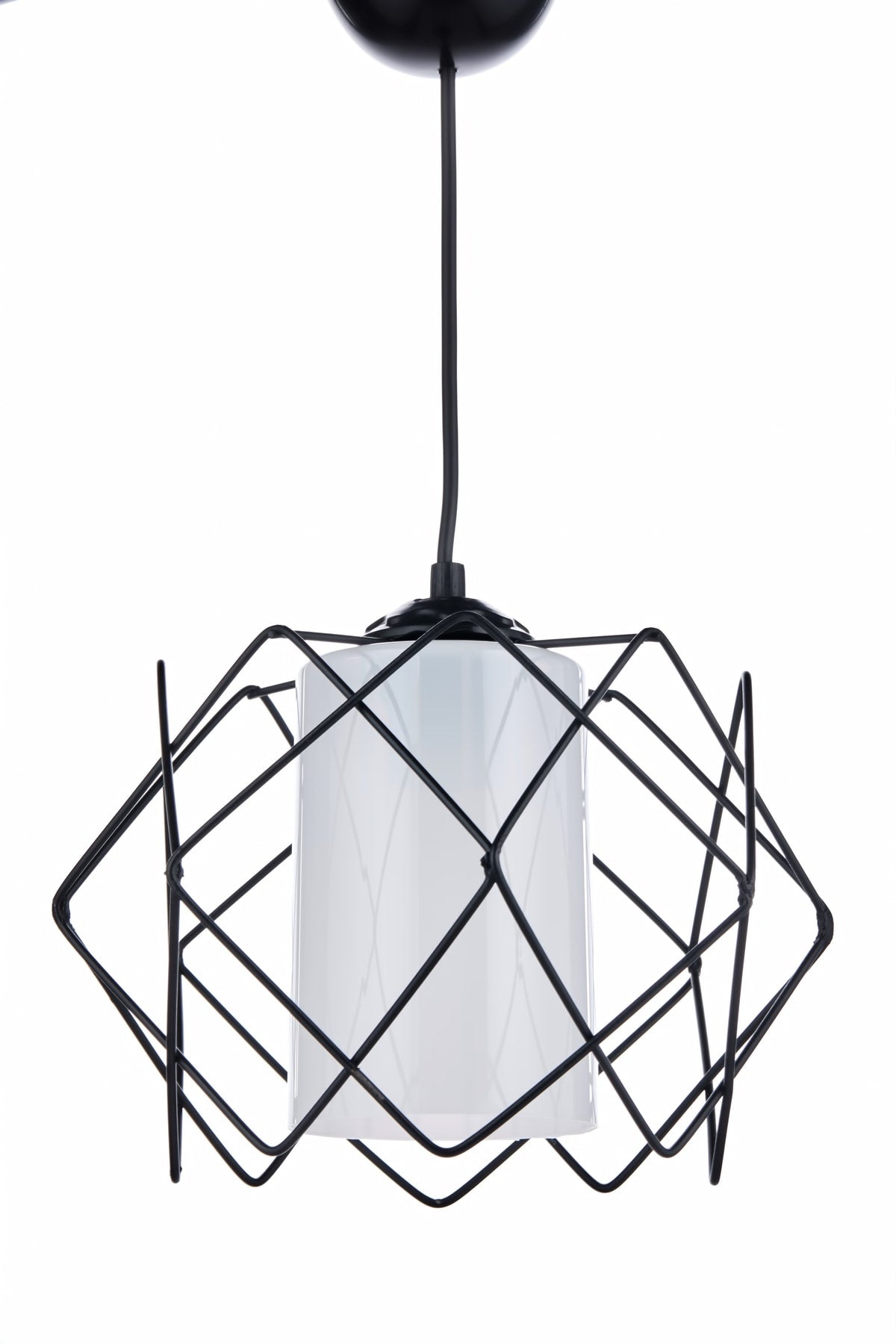 Black Design Multi Square Chandelier With White Mica Glass (1 Pc)
