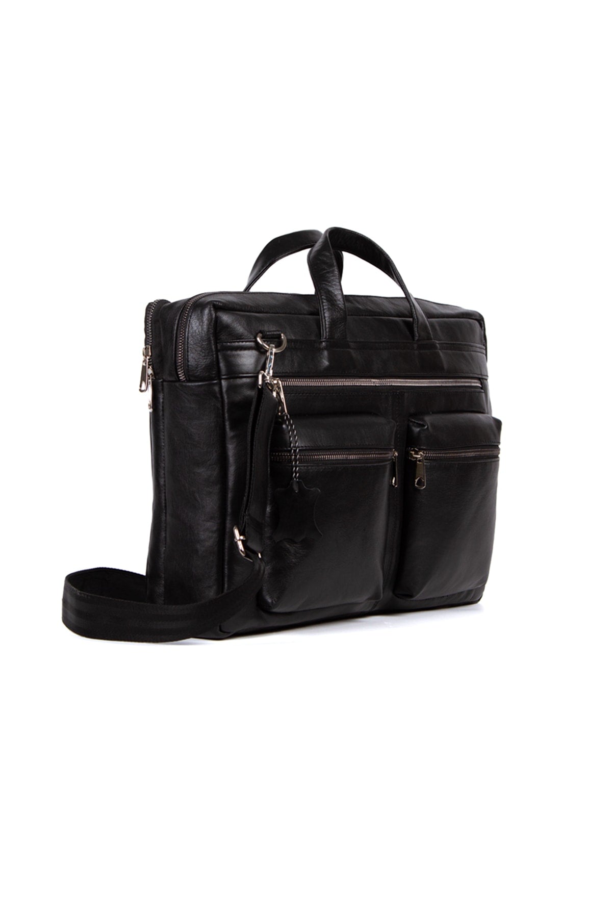 1st Class Genuine Leather Large Size Briefcase Laptop Bag Black (WIDTH: 38CM L:26CM)