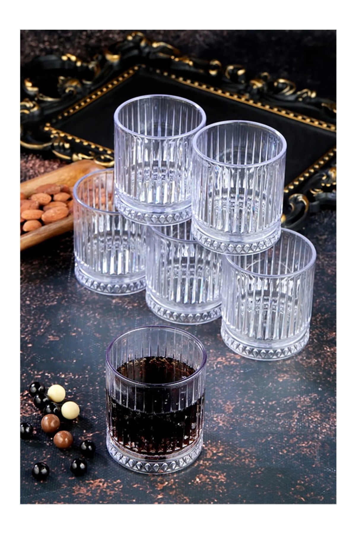 Elysia Mika Set Of 6 200 Ml Crystal Soft Drink Water Glasses