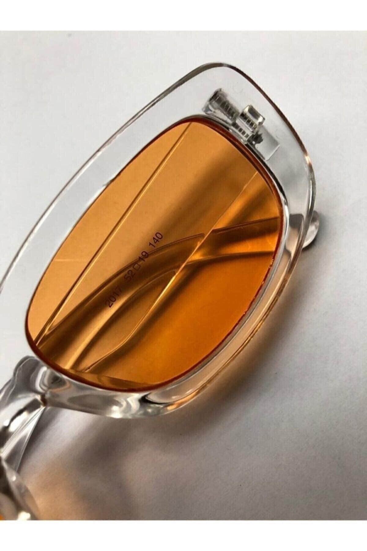 Chunky Transparent Orange Sunglasses - Swordslife