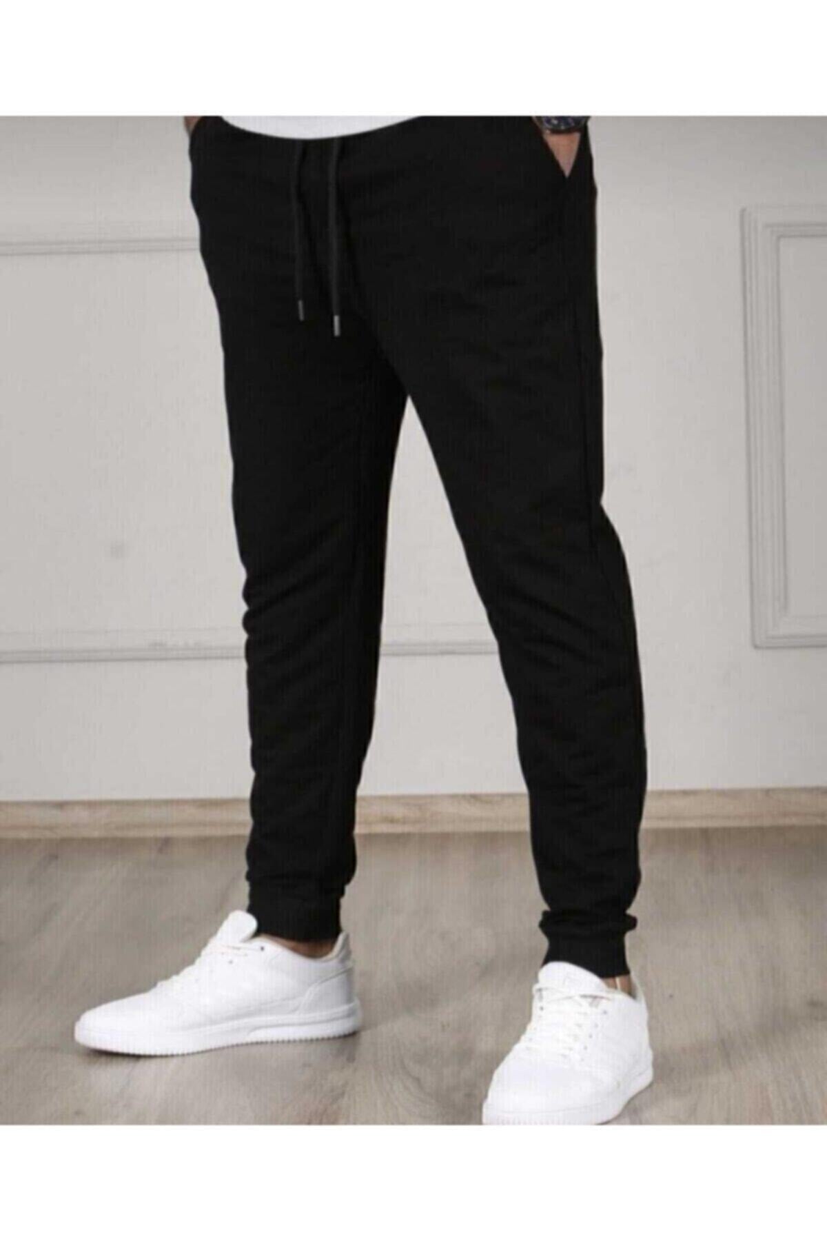 Black Color Men'S Slim Fit Jogger Bottom Tracksuit