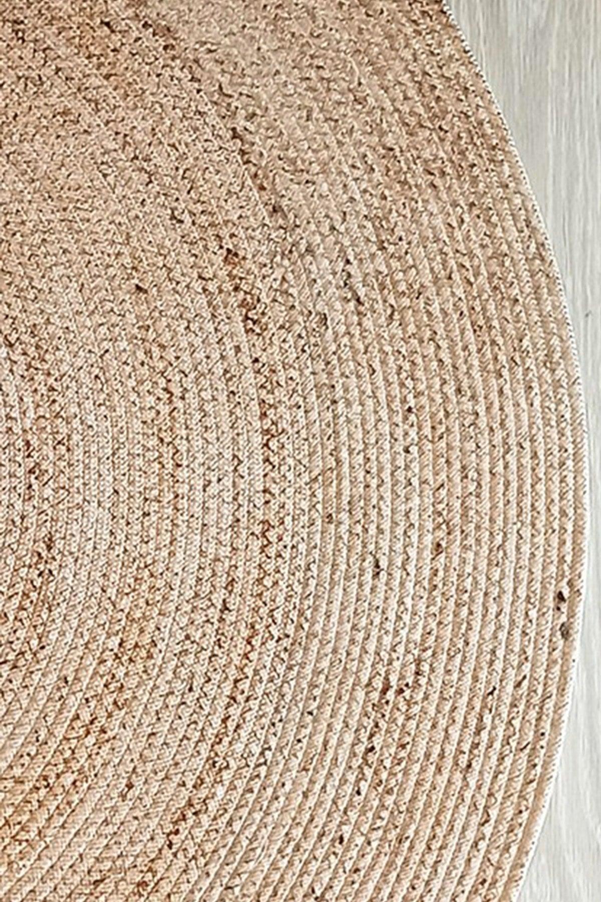 Tile Patterned Rope Straw Jute Knit Round Carpet Bath Mat 80x80cm - Swordslife