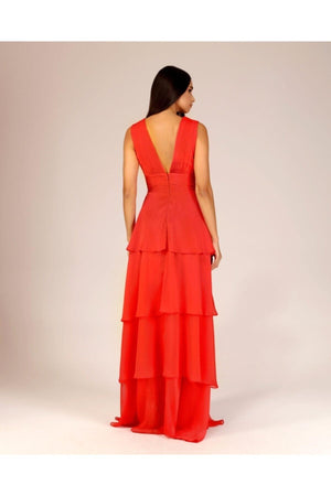 Beatrice Red Draped Detailed Ruffle Dress - Swordslife