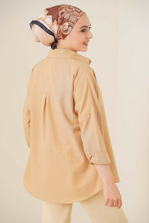 Oversize Basic Shirt Latte - Swordslife