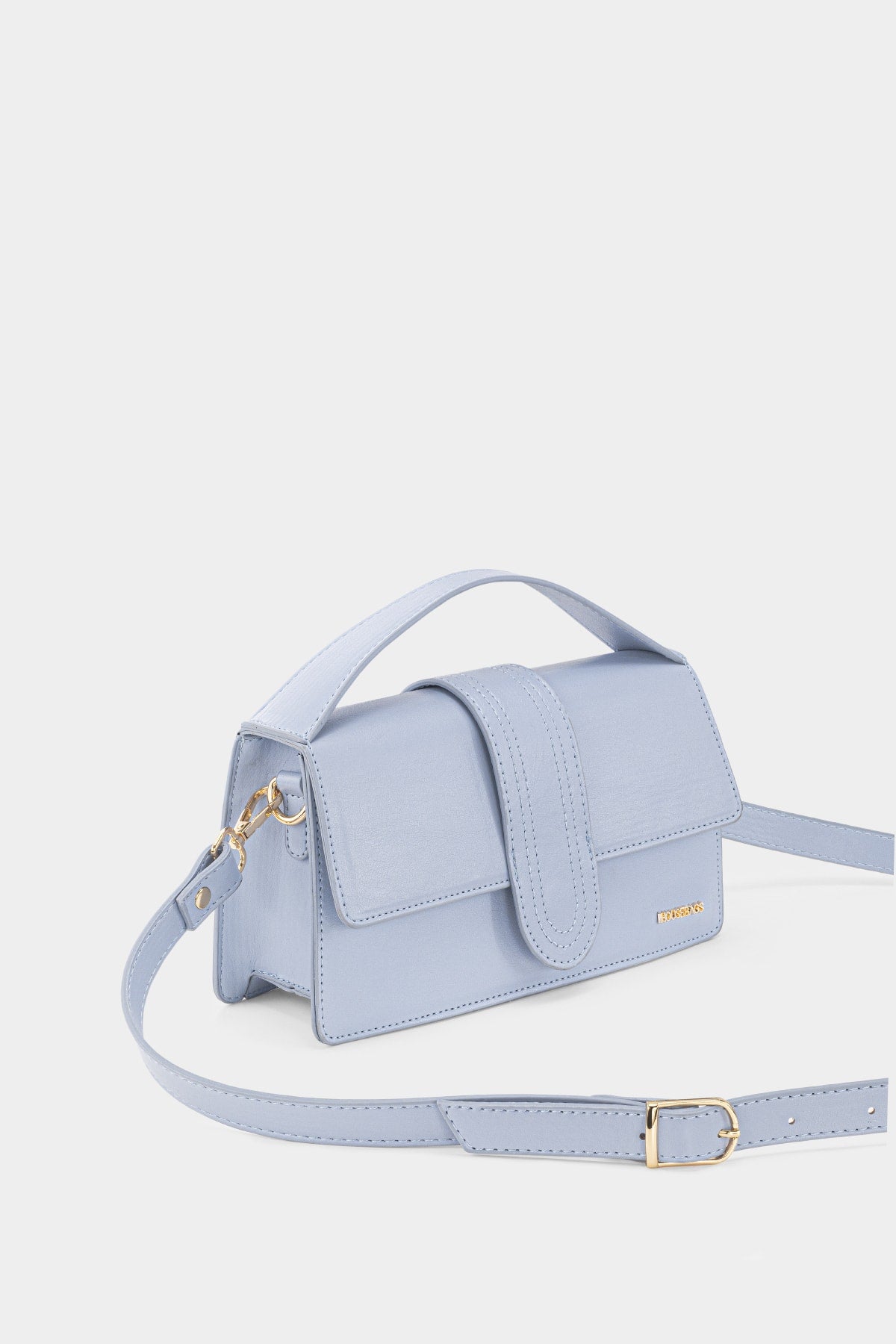 Women'S Blue Leather Look Adjustable Crossbody Bag 229