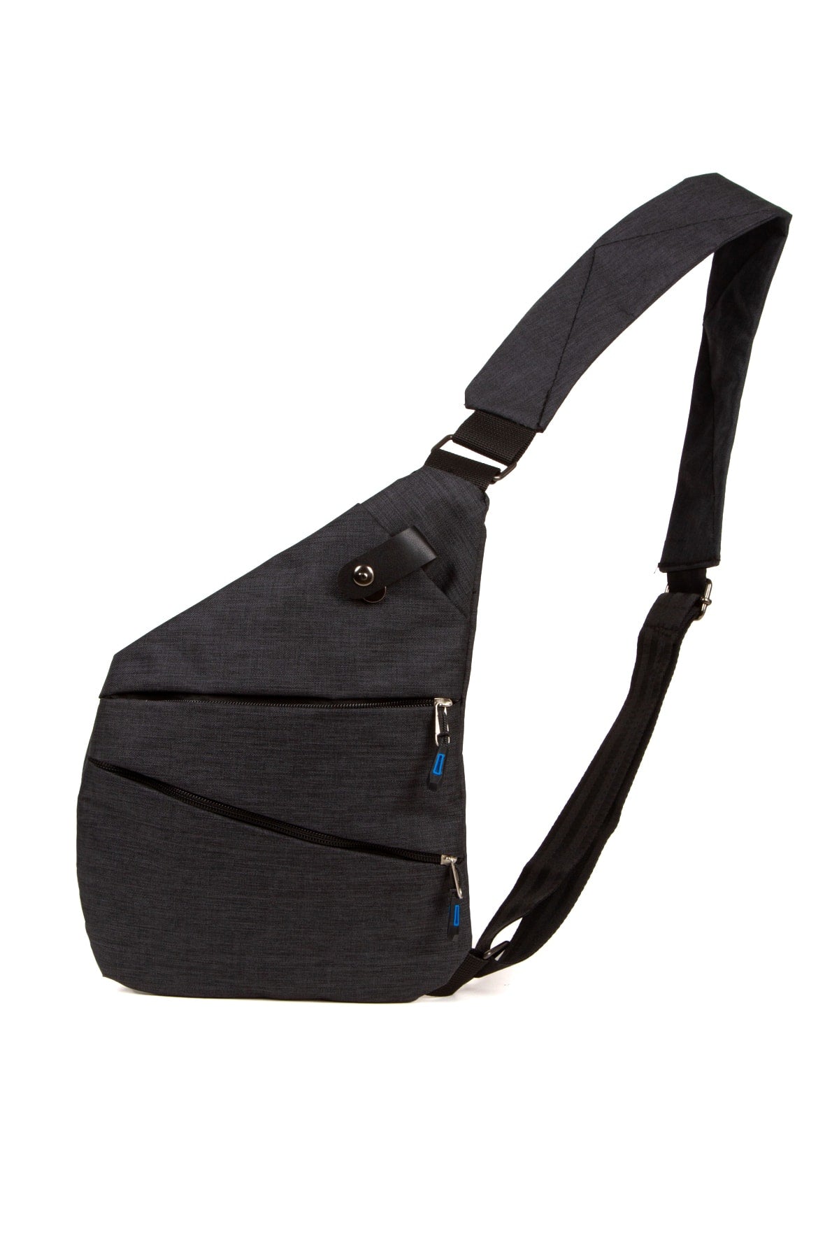 Unisex Black Saddlebag Shoulder Chest Bag With Phone Compartment Diagonal Bag Slim Body Bag