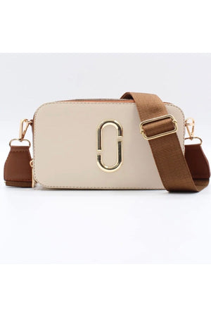 Women'S Canta Cream Taba Quality Sport Stylish Crossbody Shoulder Bag With Two Compartment Pockets (Small Size)