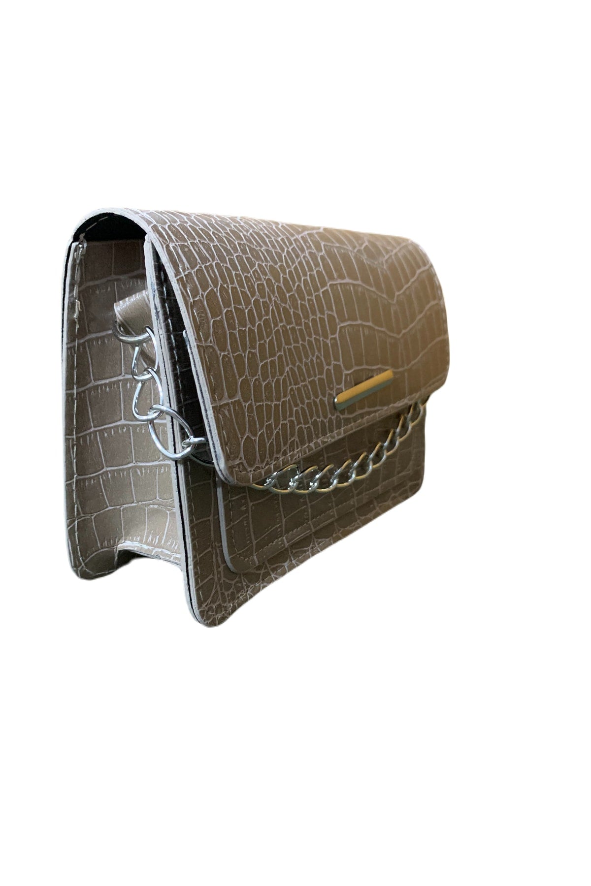 Women'S Crocodile Patterned Clutch Baguette Chain Strap Bag