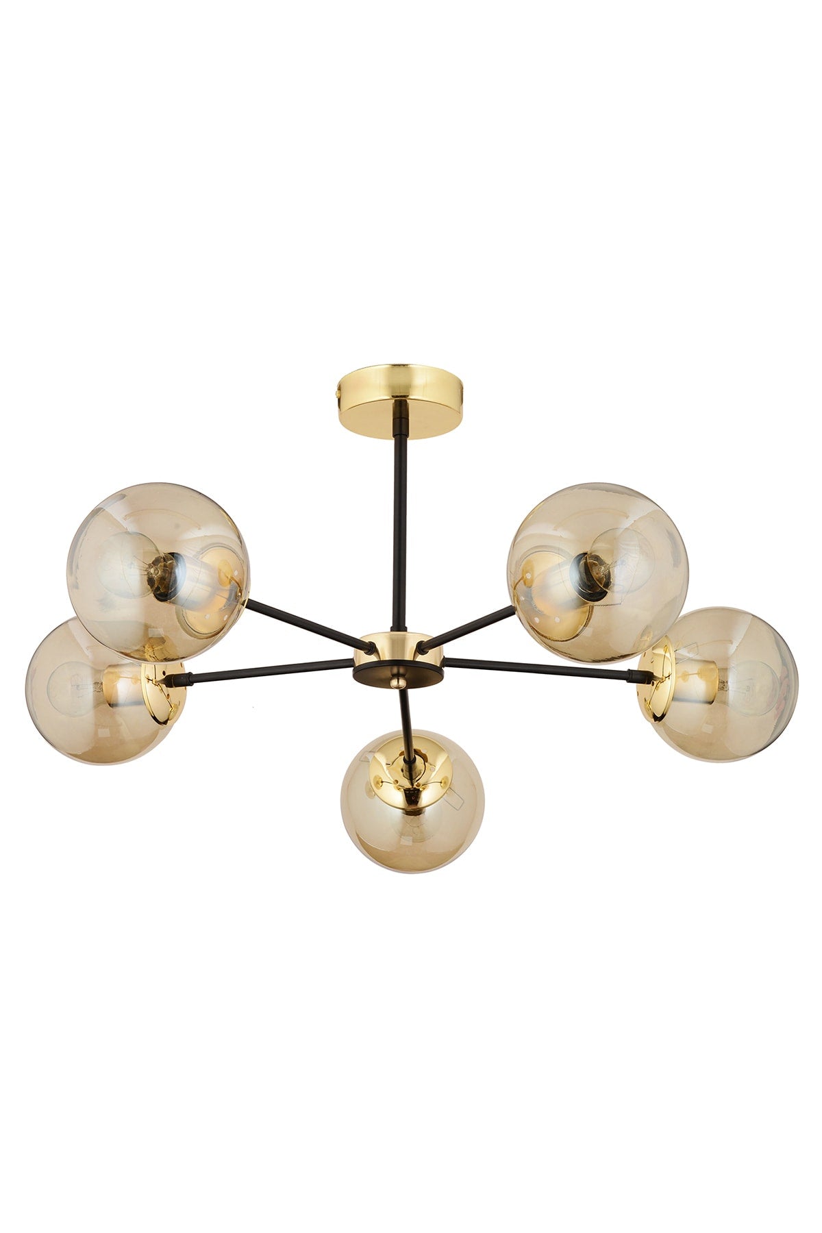 Nide 5L Black Gold Honey Glass Modern Young Room Bedroom Retro Living Room Chandelier