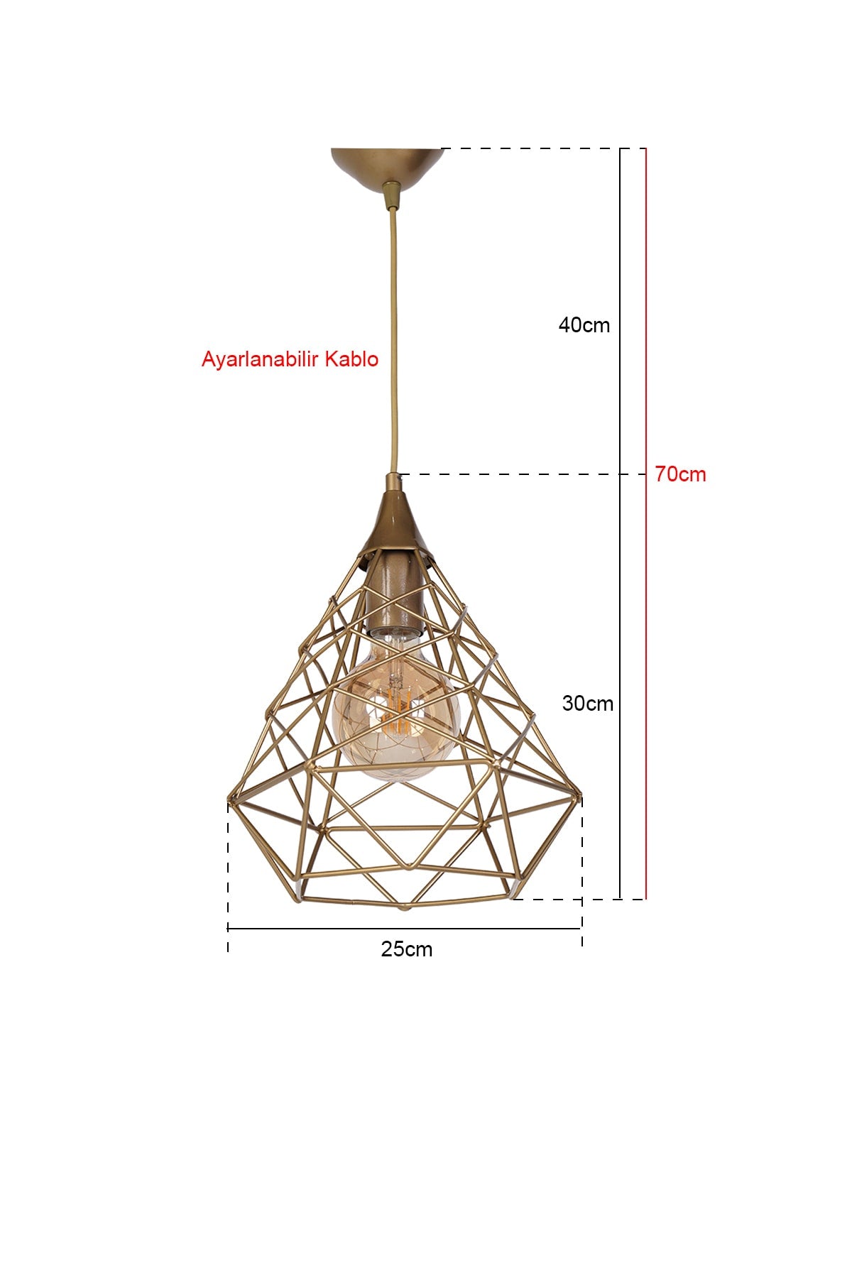 Croix Raye Gold Pendant Lamp Small Chandelier Mtla-46