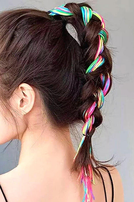 Rainbow Fulaş Silk Bags Hair Braiding Ornament 10 Pcs - Swordslife