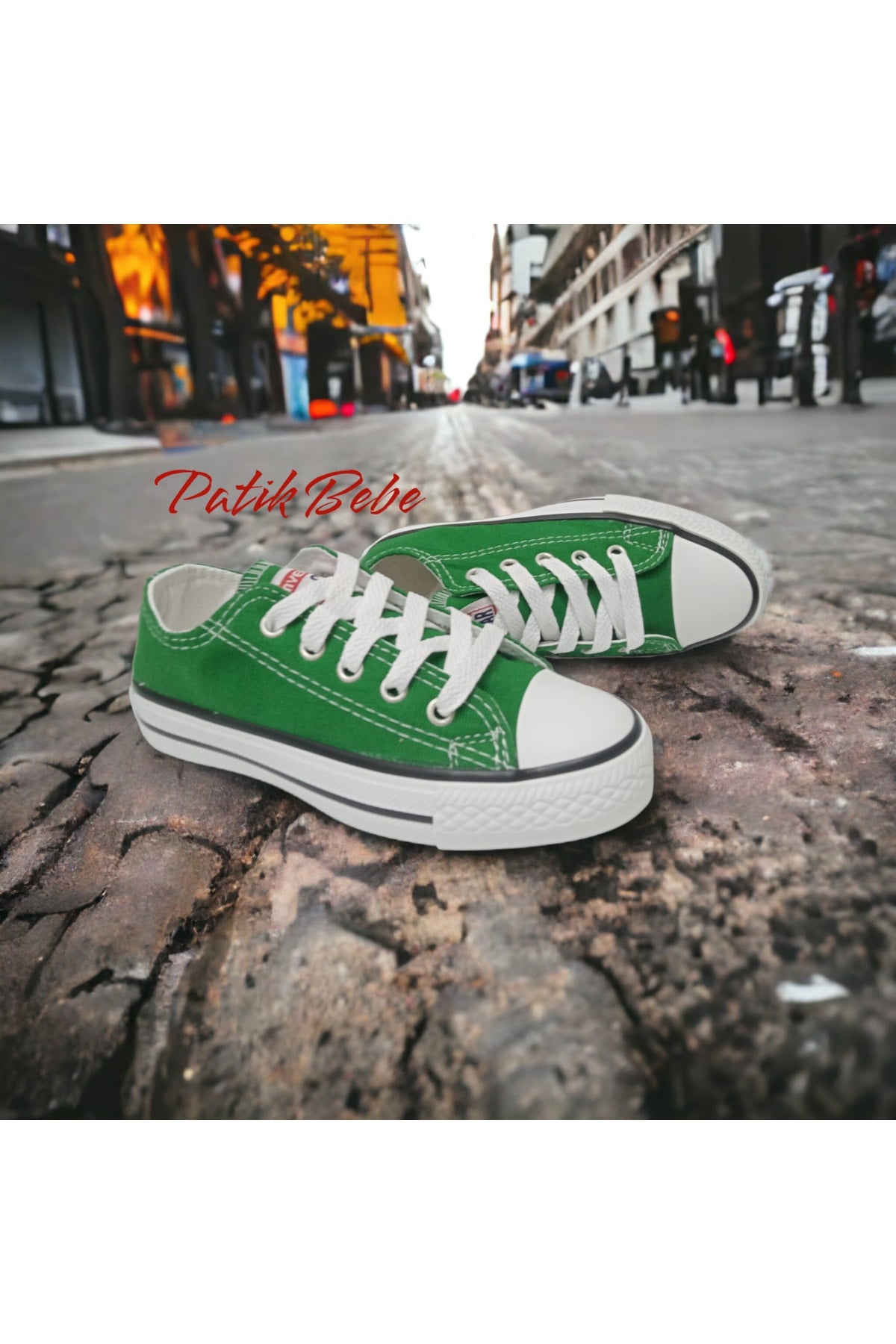 Dark Green Short Linen Convers Shoes