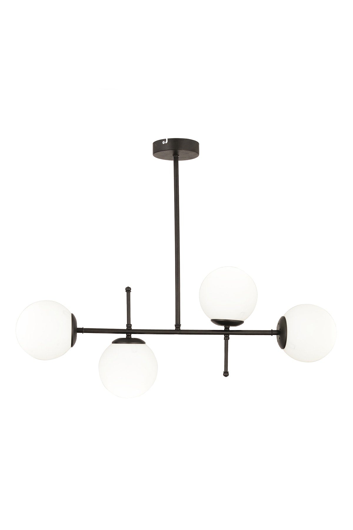 Günay 4-Piece Black Modern Kitchen Dining Table Above Bedroom Living Room Chandelier