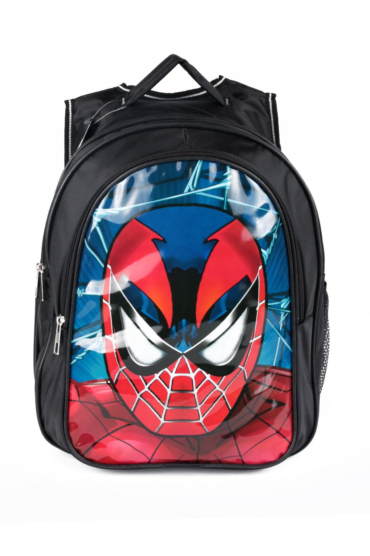 Middle School Primary School Bag and Lunch Box 3 Pockets Padded Spider Head Black