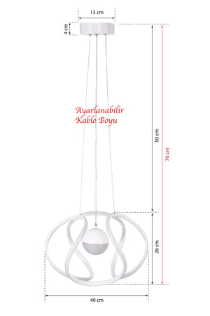Bretzel Led Chandelier White
