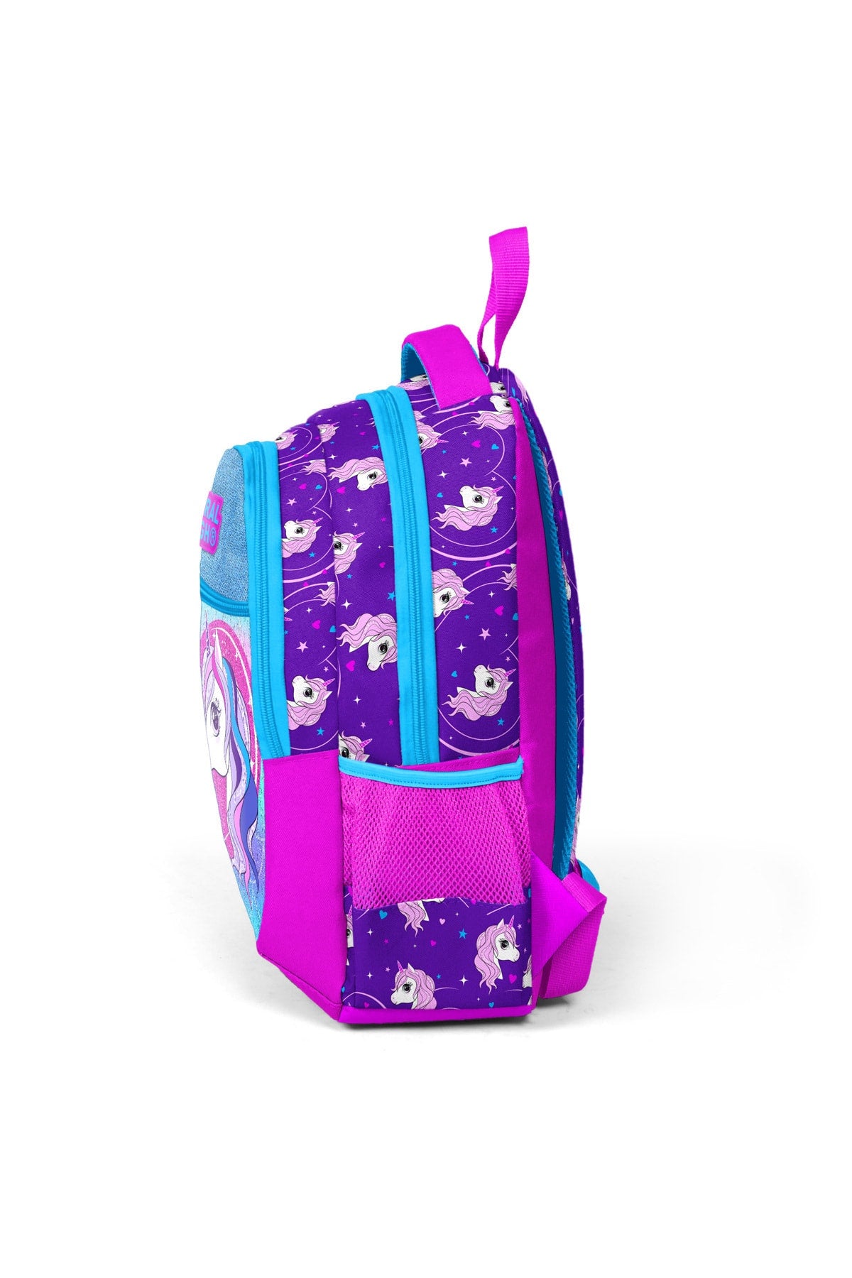 Kids Purple Pink Three Compartment School Bag 23492