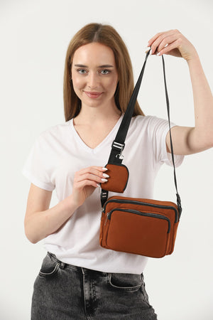 Tile U4 Canvas Women'S Cross Shoulder Bag With 2 Compartments And Wallet With Adjustable Strap B:17 E:22 G:1
