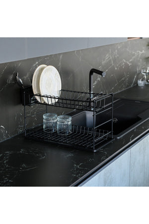 Black Pe Coated Stainless Two Layer Modular Plate / Dish Rack (50 Cm)