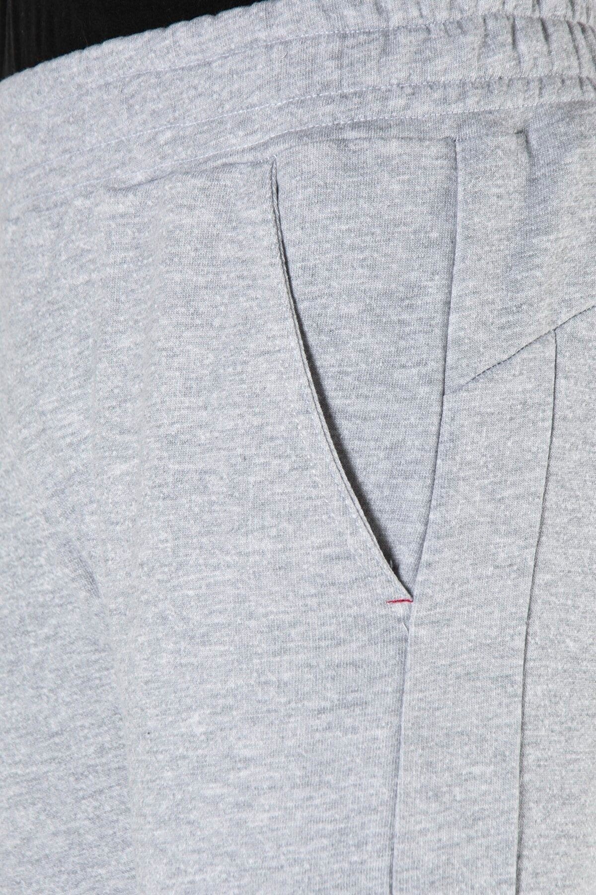 Men'S Gray Gray Slim Double Striped Side Elastic Sweatpants