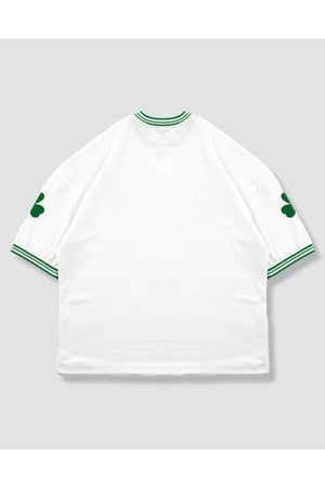 White Sleeve Detail Oversize Unisex Tshirt - Swordslife