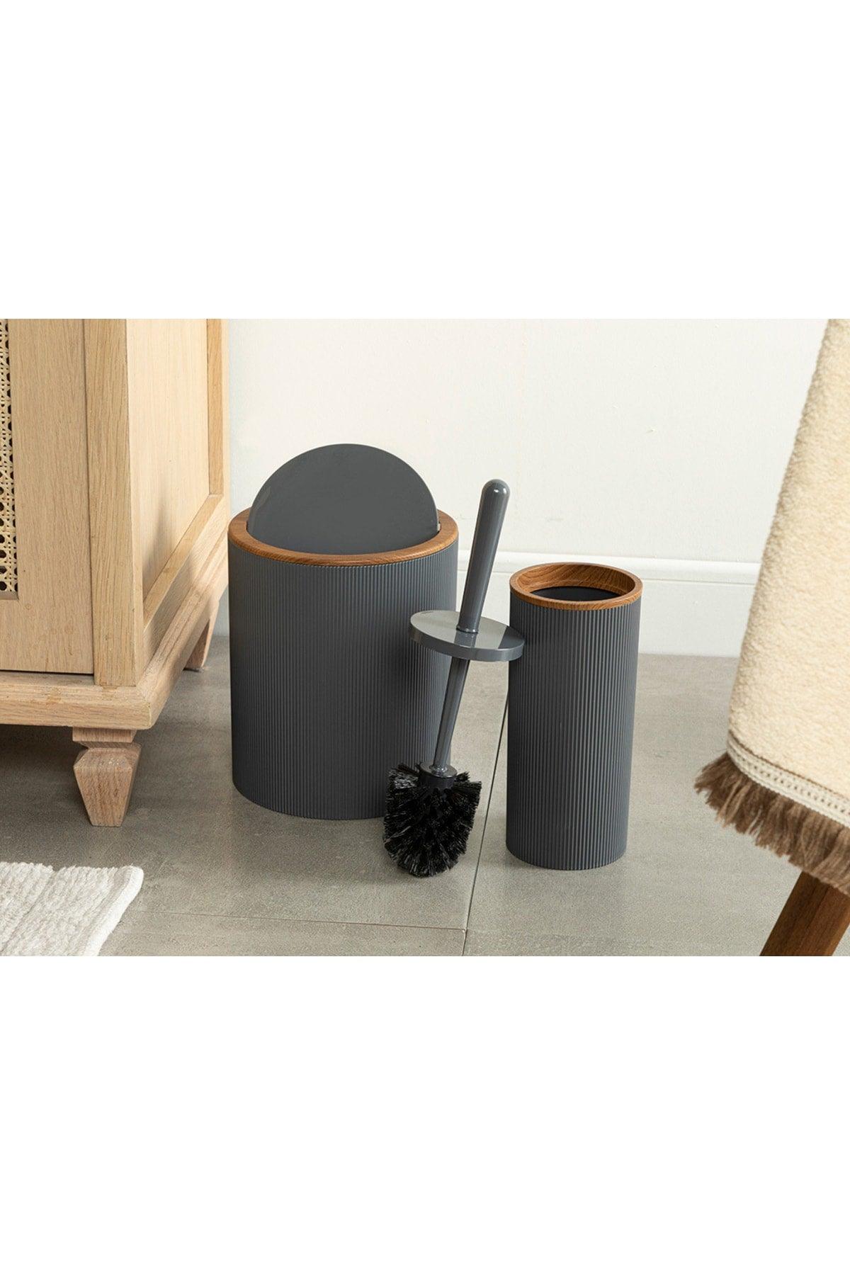 Evelyn 2 Pcs Bathroom Set Anthracite - Swordslife